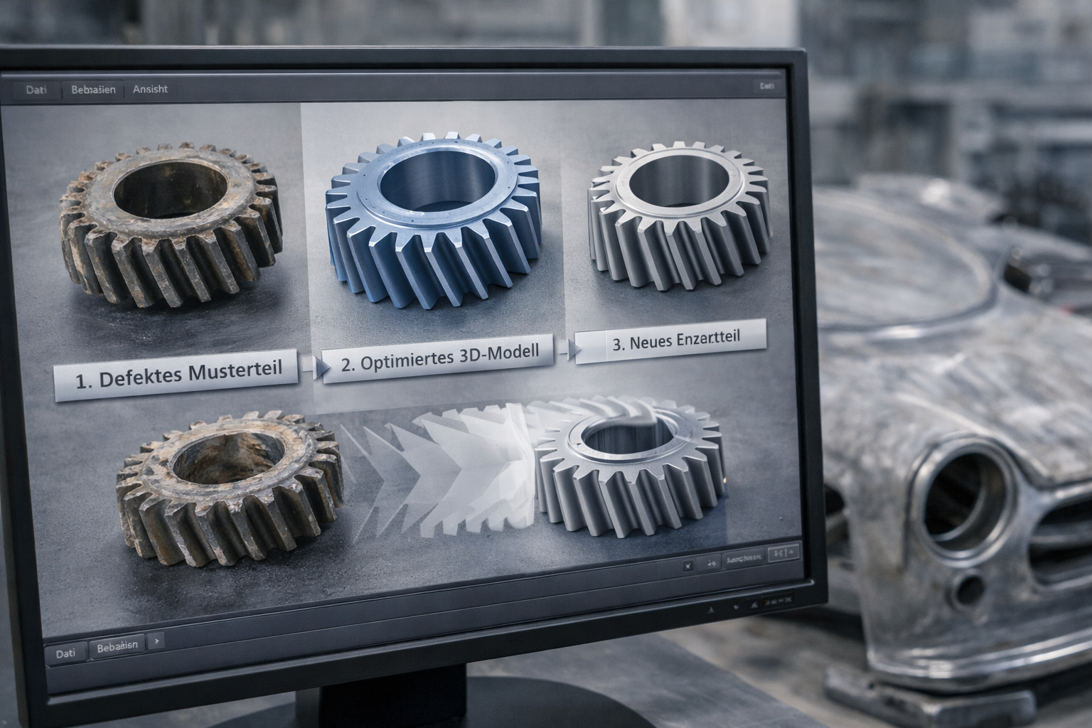 Projektbeispiel: Rekonstruktion eines defekten Zahnrads